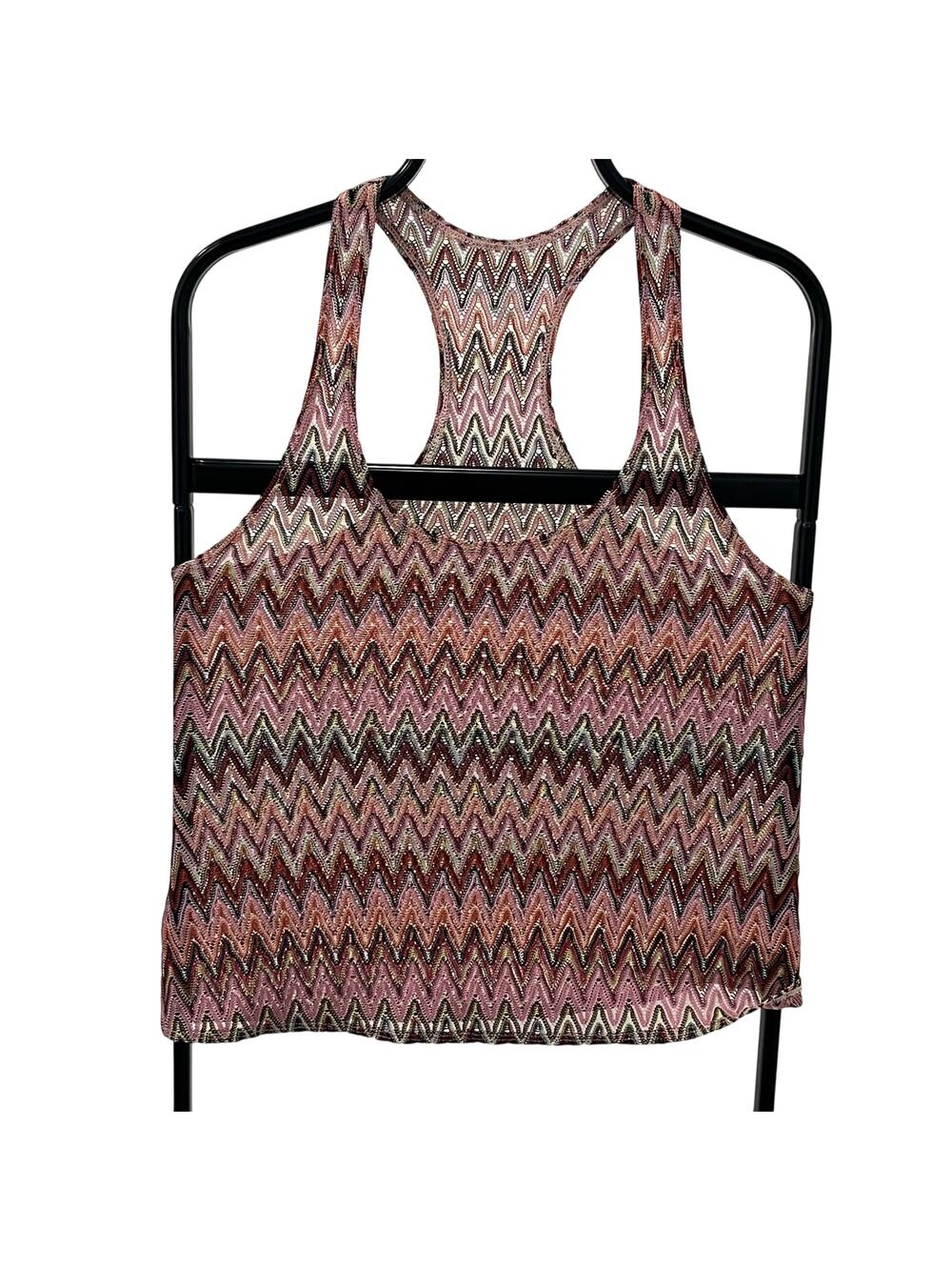 Top Secret Women's SM New Wave Weave Pattern Racer Back Tank Blouse